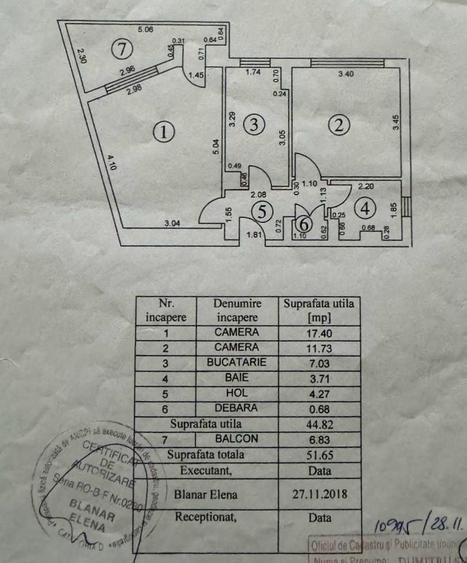 Apartament cu 2 camere decomandat în Central