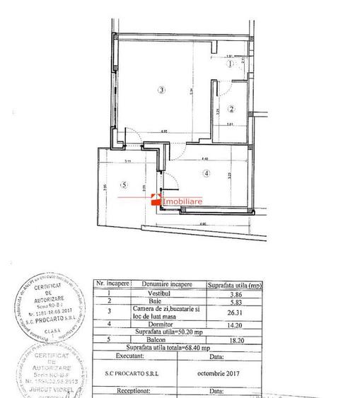 Apartament cu 2 camere decomandat în Central