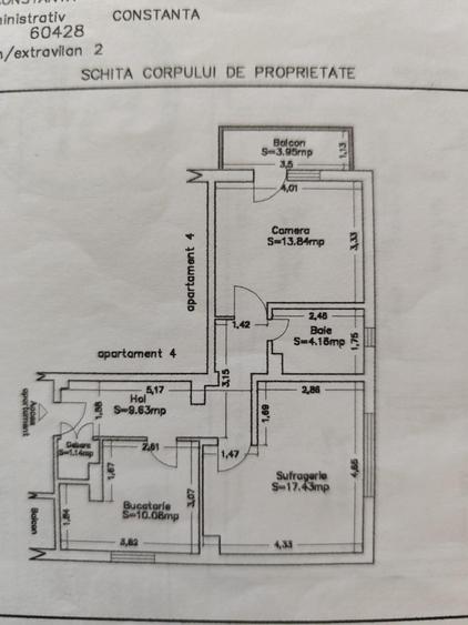 Apartament cu 2 camere decomandat în Central