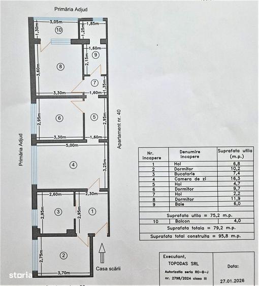 Apartament cu 4 camere semidecomandat în Central
