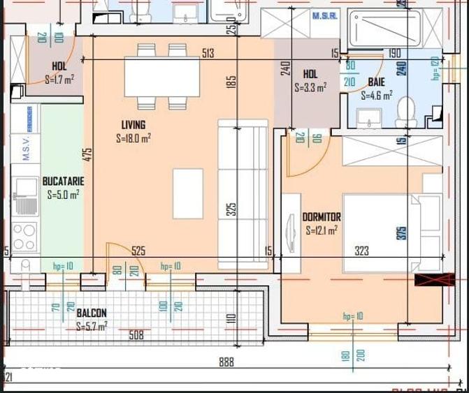 Apartament cu 2 camere în Central
