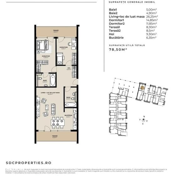 Apartament cu 3 camere în Dorobanți