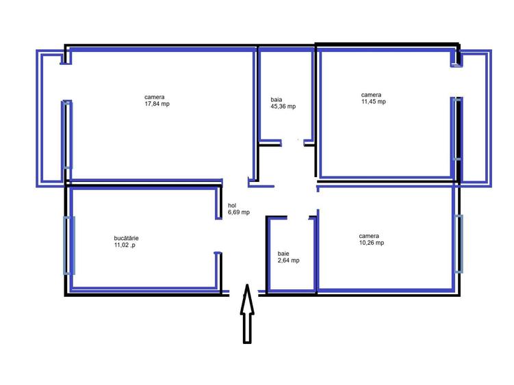Apartament cu 3 camere decomandat în Bârzești — fotografia 1