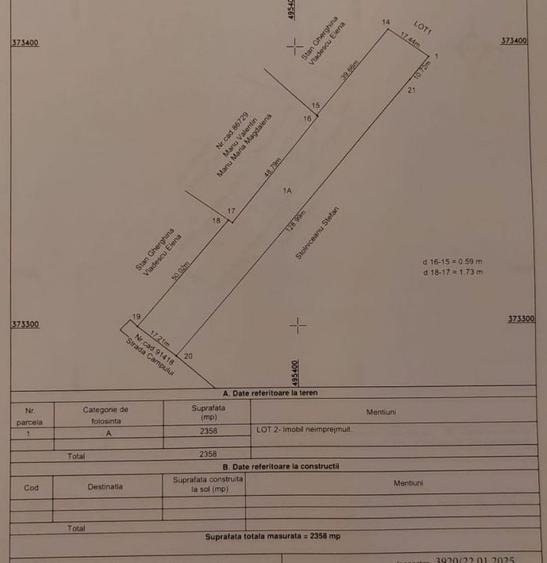 Teren Construcții intravilan de 3633 mp, în Ștefănești