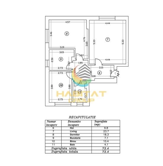 Apartament 3 Camere Decomandat Sector 4 Grand Arena 73.4Mp - 8