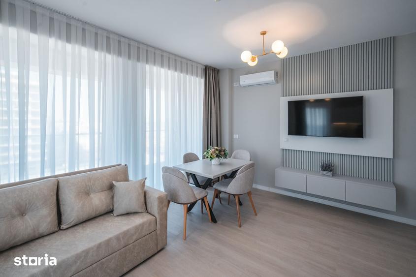 STUDIO CU DORMITOR SEPARAT - MOBILAT UTILAT LUX- SOLID SEA VIEW PERLA - 19