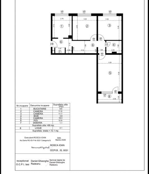 Apartament cu 3 camere decomandat în Alexandru cel Bun