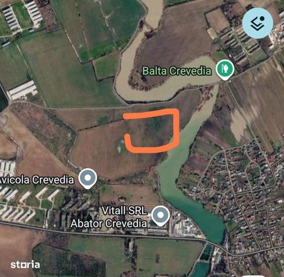 Teren de 9843 mp, în Crevedia