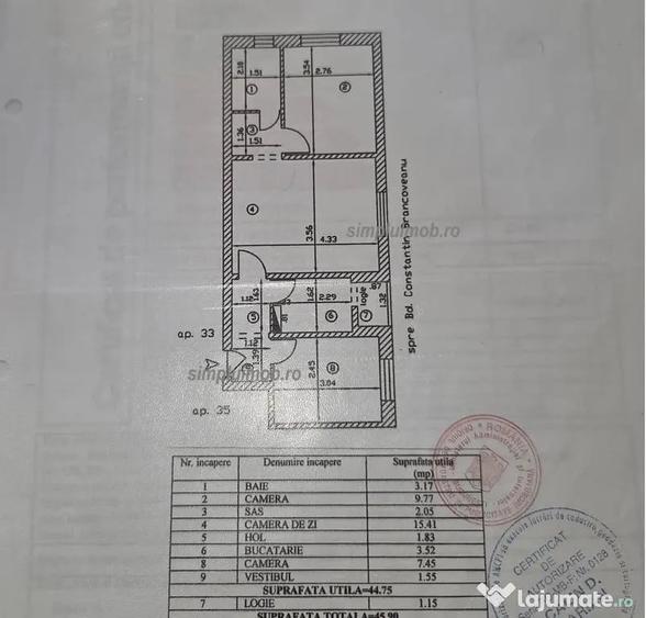 3 camere Brancoveanu mobilat utilat Sector 4 - 8