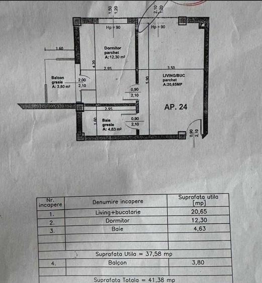 Apartament cu 2 camere semidecomandat în Dosu Bricii