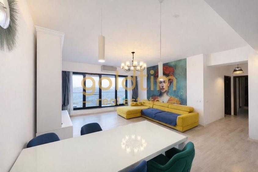 Apartament cu 3 camere semidecomandat, mobilat în Pipera