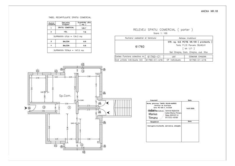 Spațiu comercial, de 147.5 mp, în Chiajna