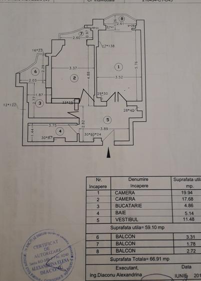 Apartament cu 2 camere decomandat în Unirii