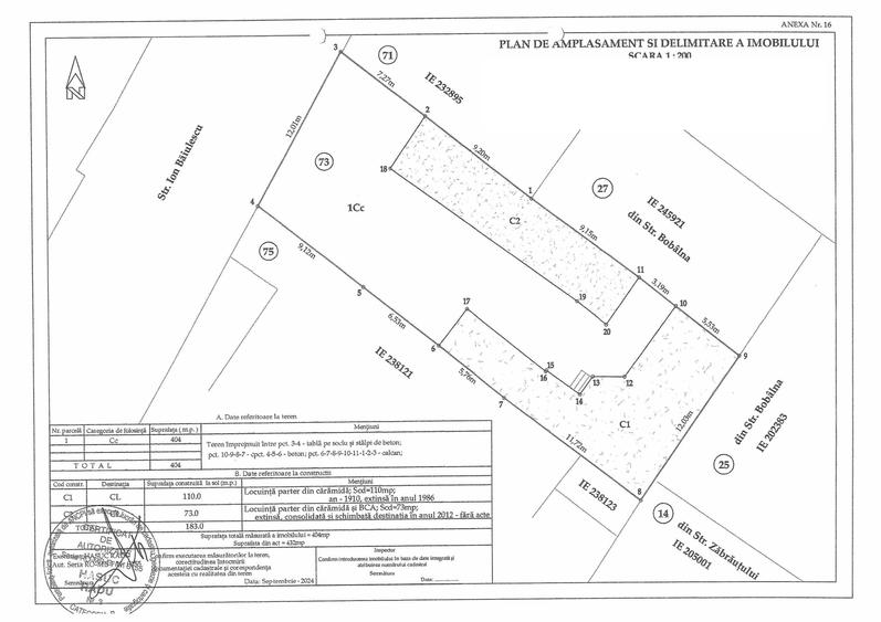 Teren Construcții intravilan de 404 mp, în Eroii Revoluției