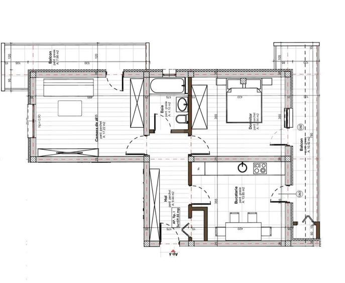 Apartament confort sporit, 2 camere decomandat, 60mp, 2 balcoane 10mp, Apahida - 2