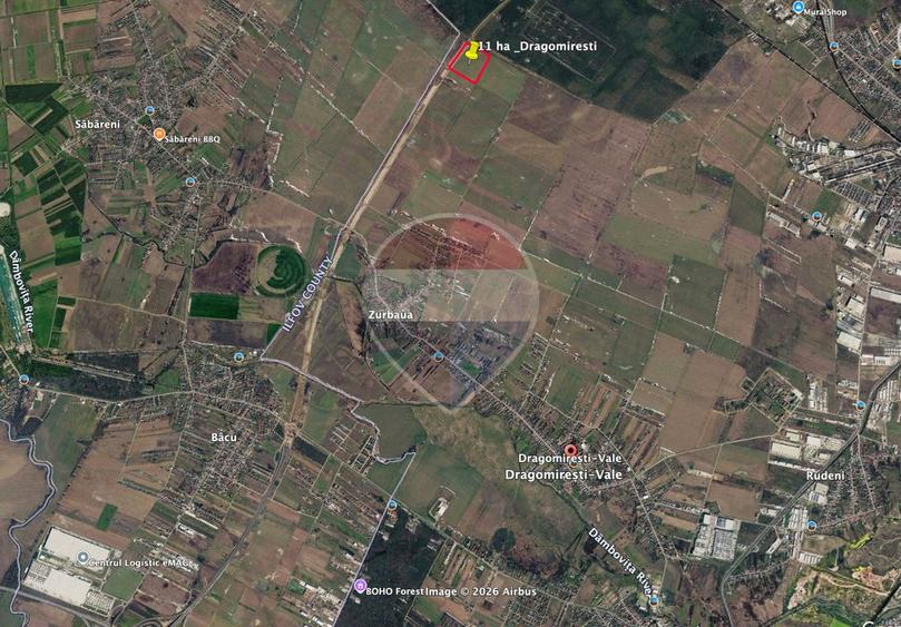 Teren Construcții intravilan de 111571 mp, în Dragomirești-Vale
