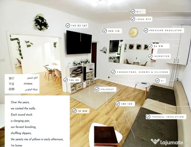 Apartament cu 2 camere decomandat în Universitate