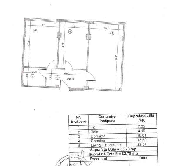 Apartament cu 3 camere decomandat în Burdujeni