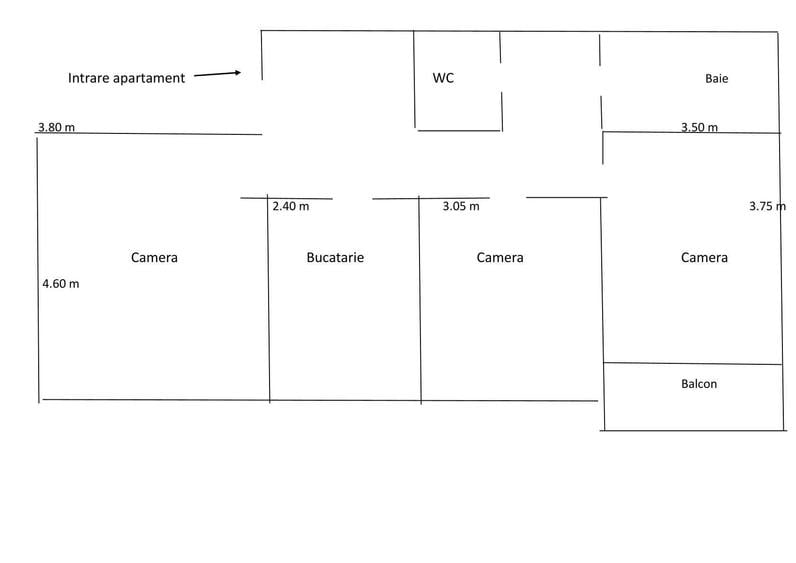 Apartament cu 3 camere decomandat în Ultracentral