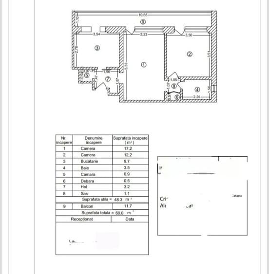 Apartament cu 2 camere semidecomandat în Titan