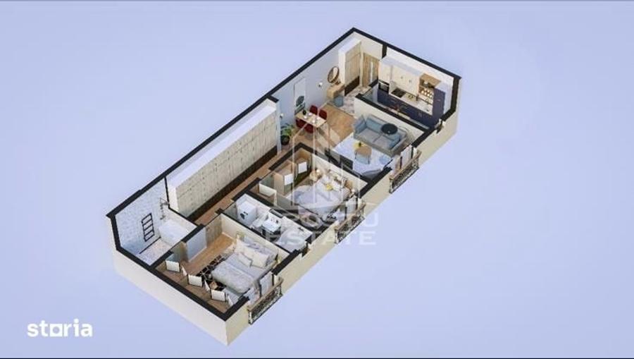 Apartament cu 3 camere în Plopi