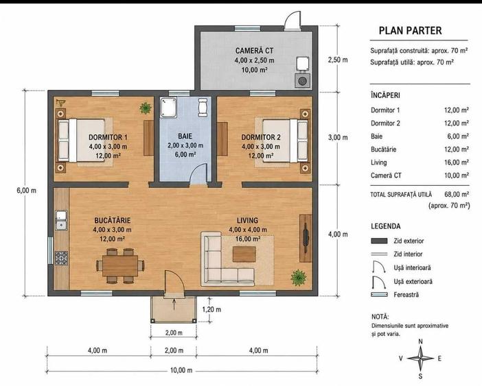 Casă cu 3 camere în Central