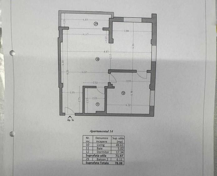 Apartament cu 2 camere nedecomandat, mobilat în Central