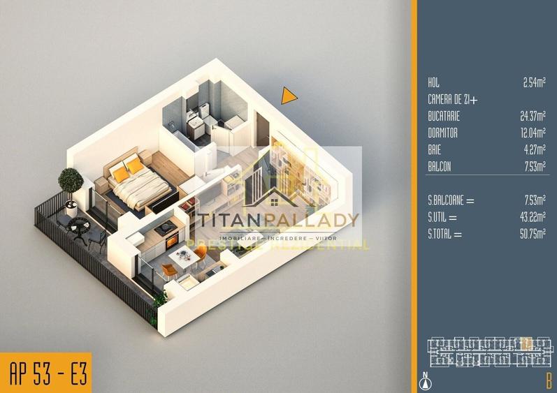 PROMO SUPER OFERTA – Studio cu balcon et 3 Pallady , bloc nou - 5
