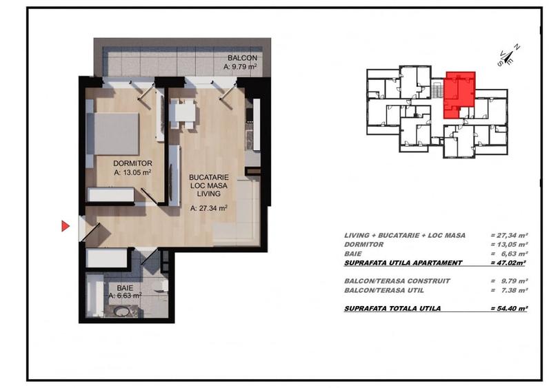 Apartament cu 2 camere semidecomandat în Florești — fotografia 1