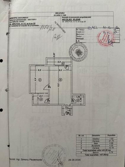 Apartament cu 2 camere semidecomandat, mobilat în P-ța Unirii