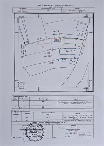 Casă cu 2 camere cu Teren 944 Mp în Central
