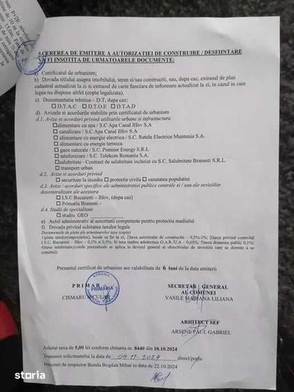 Teren de 250 mp, în Brănești