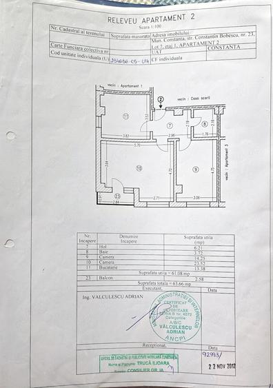 Apartament cu 2 camere decomandat în Central