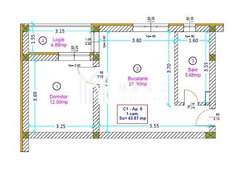 Apartament cu 2 camere decomandat în Șelimbăr