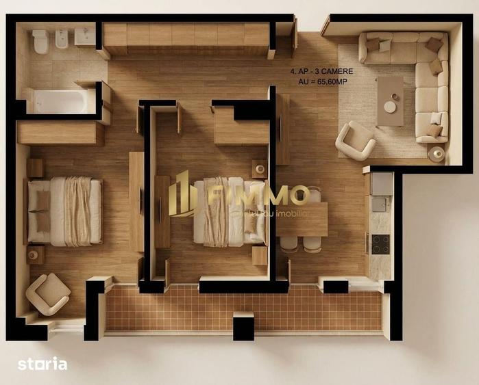 Apartament cu 3 camere în Burdujeni