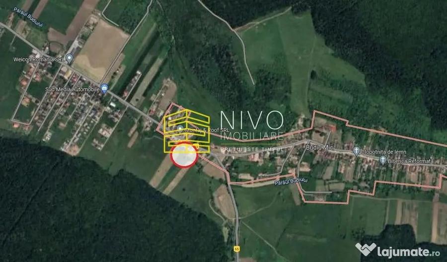 Teren de 5800 mp, în Budiu Mic
