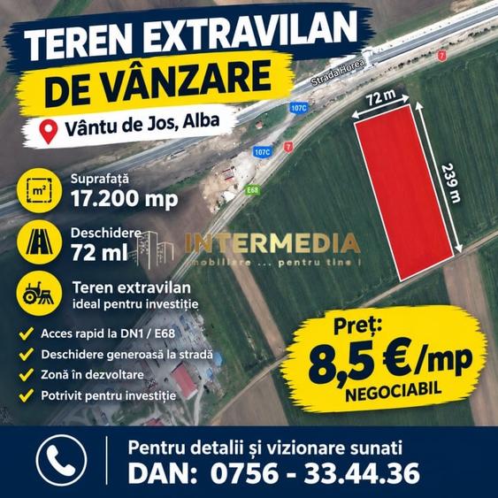 Teren Construcții extravilan de 17200 mp, în Vințu de Jos