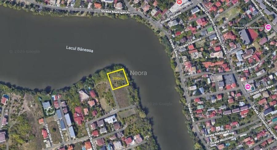 TEREN 2.000MP, UNIC, CU DESCHIDERE DUBLA LA LACUL BANEASA