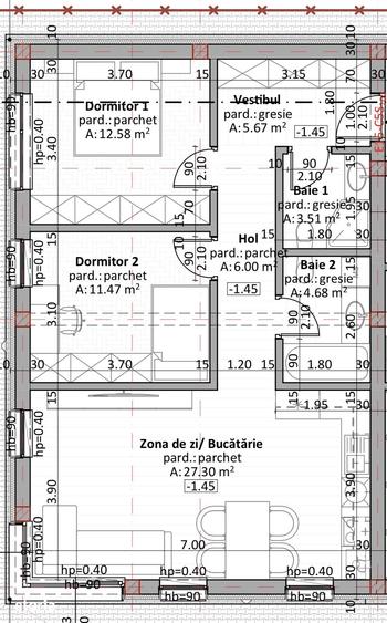 Apartament cu 3 camere în Central