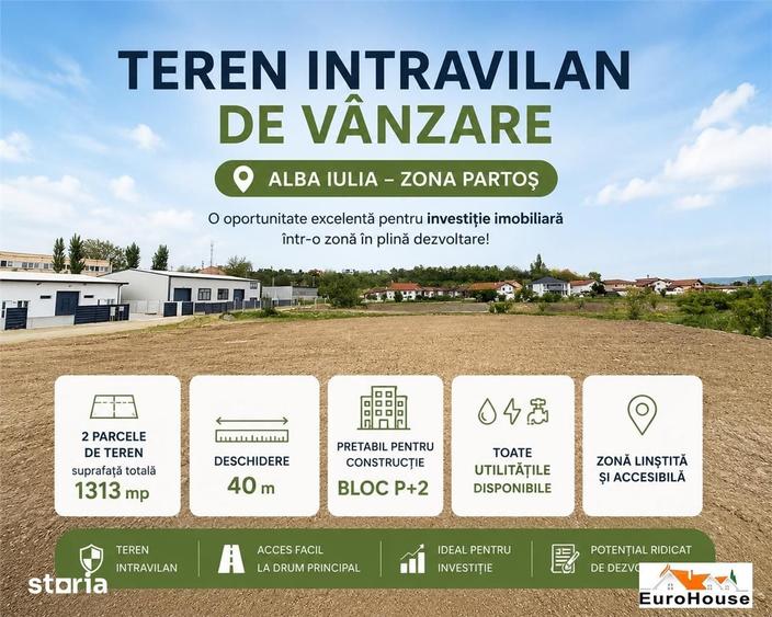 Teren de 1313 mp, în Partoș