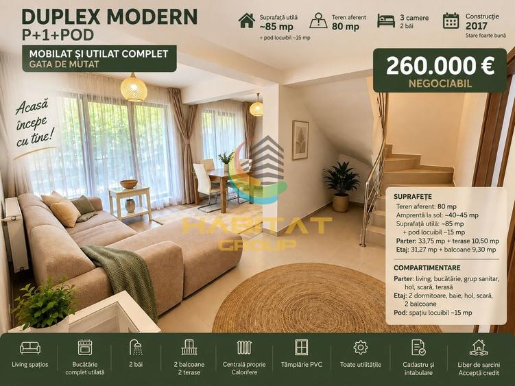 Duplex cu 3 camere cu Canalizare în Central