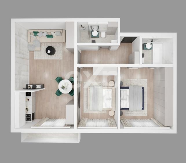 Apartament cu 3 camere decomandat, mobilat în Banat