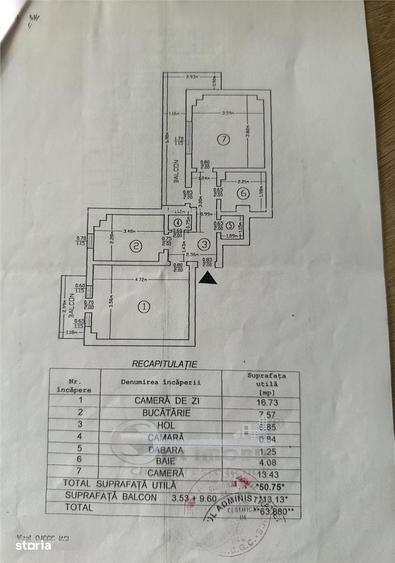 Apartament cu 2 camere decomandat în Galata