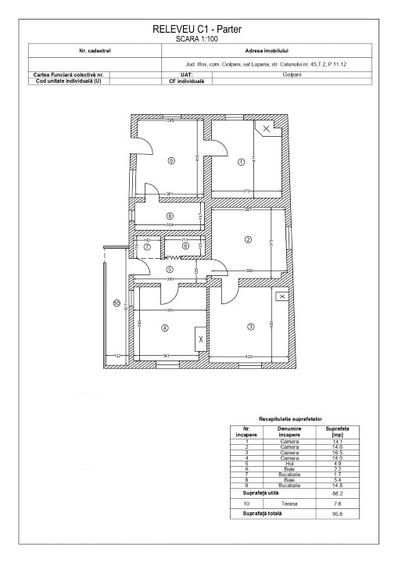 Casă individuală cu 5 camere cu Teren 945 Mp în Lupăria