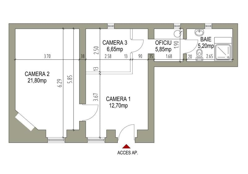 Apartament cu 2 camere în Ultracentral