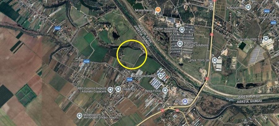 Teren Construcții intravilan de 54141 mp, în Adunații-Copăceni