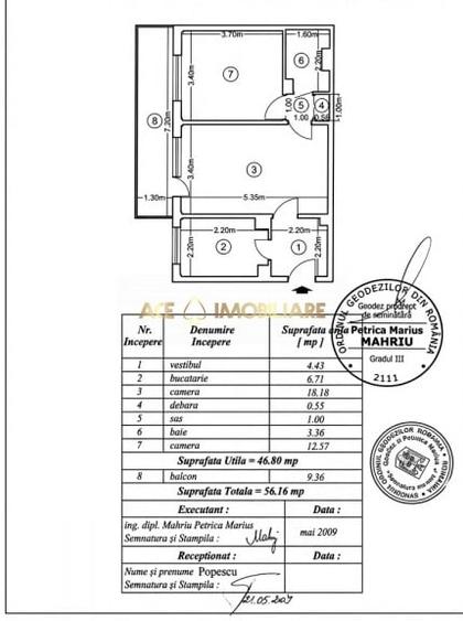Apartament cu 2 camere semidecomandat, mobilat în Costin Georgian