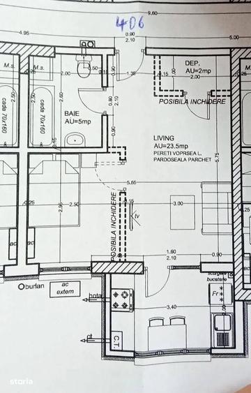 Apartament cu 2 camere în Rudeni