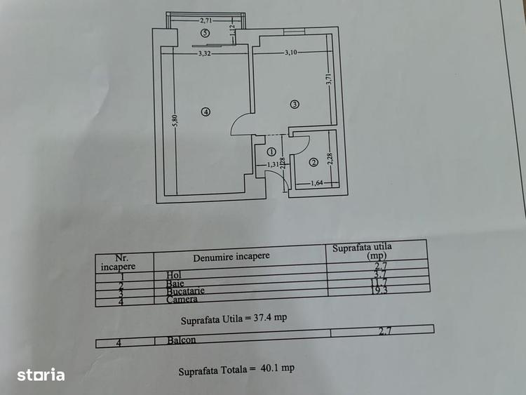 Garsonieră decomandată în Brătianu