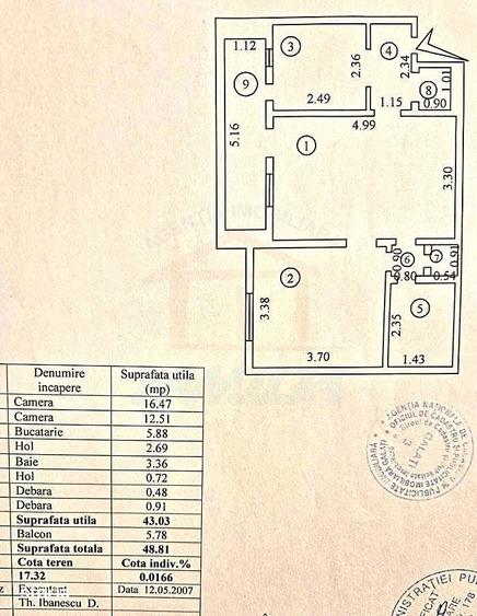 Apartament cu 2 camere semidecomandat în Țiglina 2